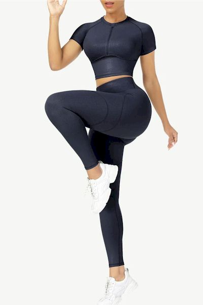 Load image into Gallery viewer, All-Day Workout Luxury: 4 - Way Stretch Yoga Suit with Soft Compression
