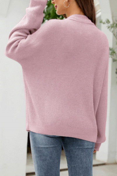 Load image into Gallery viewer, Weekend Chic: Casual V-Neck Knitted Sweater with Subtle Stretch
