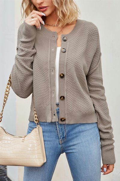 Load image into Gallery viewer, Chic Comfort: Slight Stretch Single-Breasted Knitted Sweater
