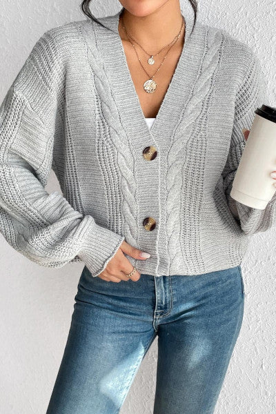 Stunning Durable Button-Up Ribbed Knit Sweater for a Classic Touch