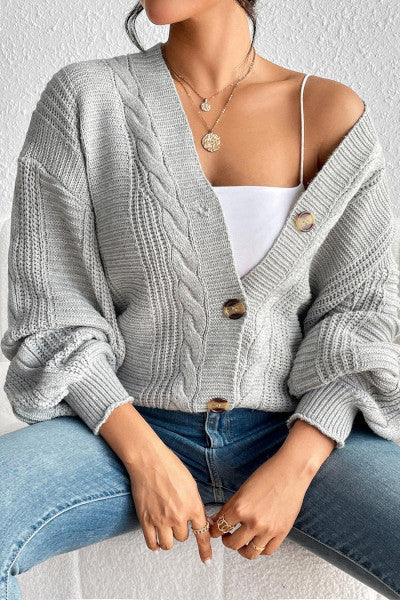 Stunning Durable Button-Up Ribbed Knit Sweater for a Classic Touch