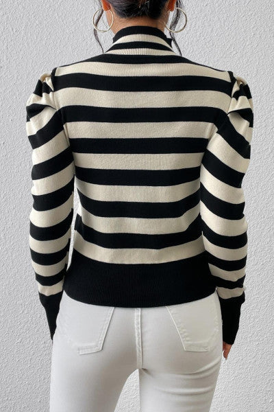 Radiate Sophistication: Envy-Inducing Hollow Ribbed Knit Sweater