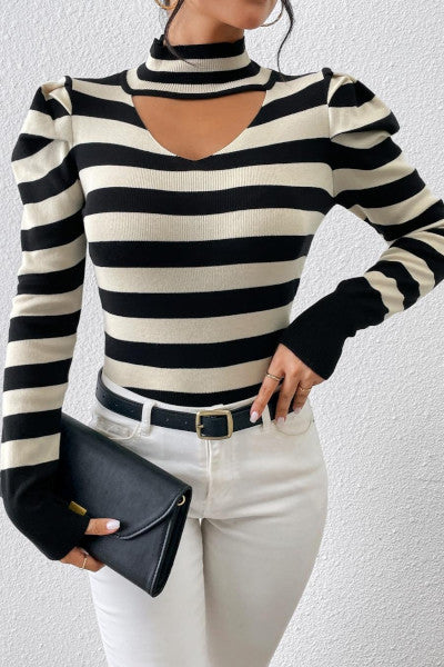 Load image into Gallery viewer, Radiate Sophistication: Envy-Inducing Hollow Ribbed Knit Sweater
