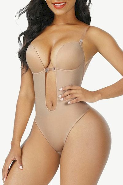 Tummy Control Bodysuit with Nubuck Shoulder Straps for a Comfortable and Confident Fit