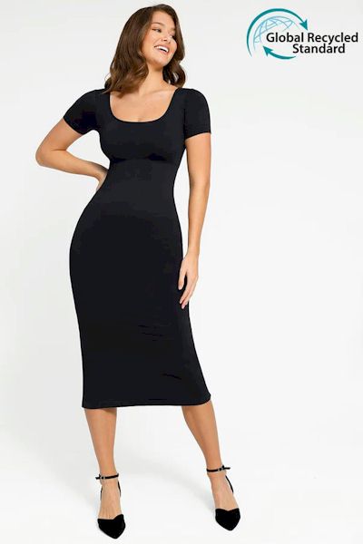 Load image into Gallery viewer, NatureSculpt Harmony - Seamless Back Slit Shaping Dress
