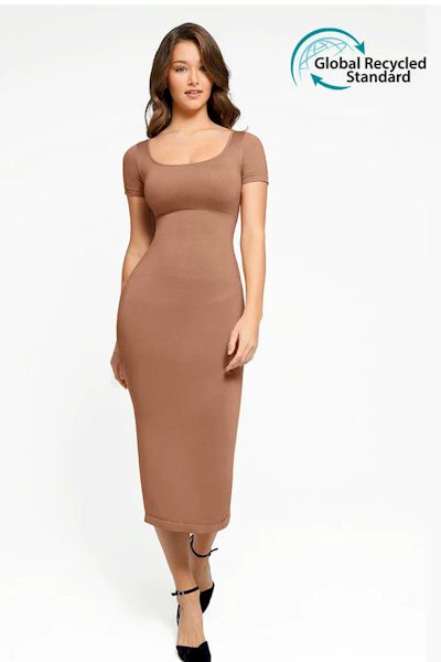 NatureSculpt Harmony - Seamless Back Slit Shaping Dress