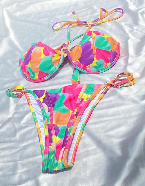 Load image into Gallery viewer, Beach Chic Deluxe: Turn up the Heat with our Vibrant Print Bikinis
