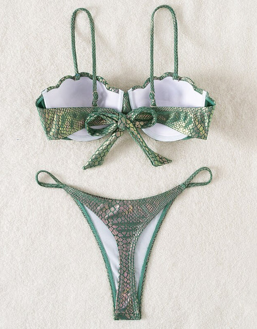 Load image into Gallery viewer, Glitter Bombshell: Make a Statement with our Sexy Push Up Bikini
