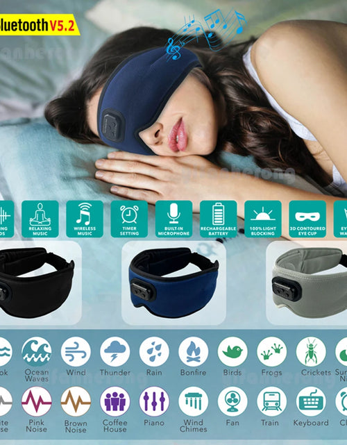 Load image into Gallery viewer, 3D Bluetooth Sleep Eye Mask with Built-in Earphones – White Noise &amp; Soothing Music
