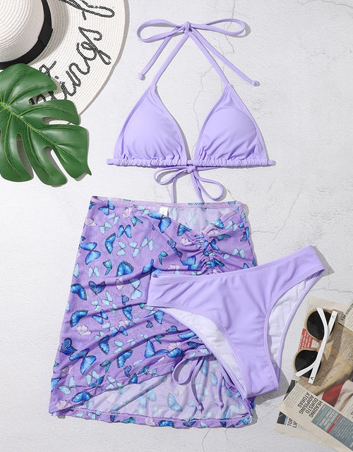 Load image into Gallery viewer, Tie-Dye Temptation: Radiant 3-Piece Bikini Set
