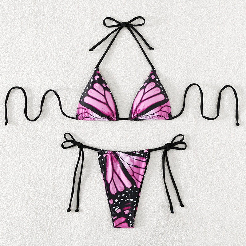 Butterfly Bliss: Make Waves in this Stunning Micro Bikini Set