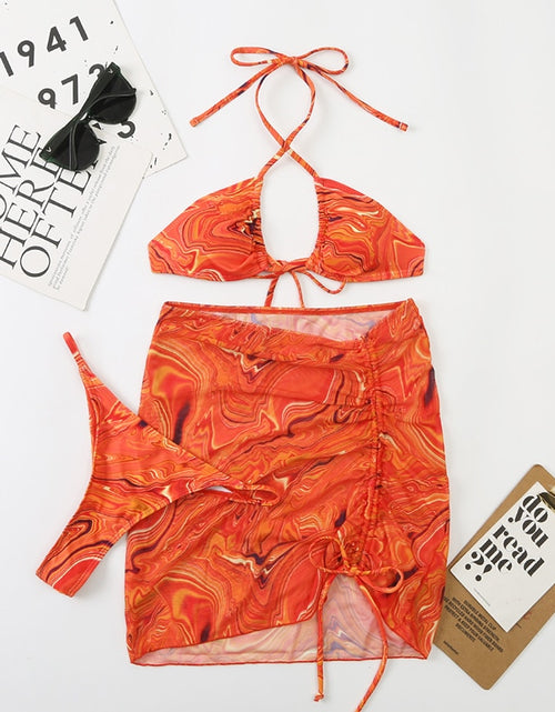 Load image into Gallery viewer, Tie-Dye Temptation: Radiant 3-Piece Bikini Set
