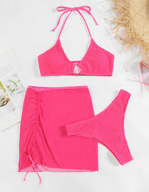 Load image into Gallery viewer, Beach Bombshell Alert: Make Waves with our 3-Piece High-Waisted Bikini!
