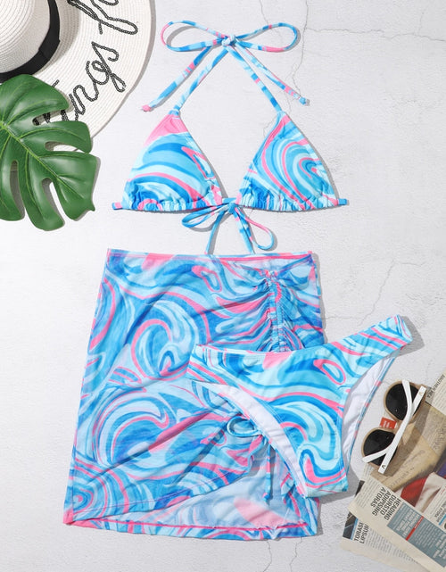 Load image into Gallery viewer, Tie-Dye Temptation: Radiant 3-Piece Bikini Set
