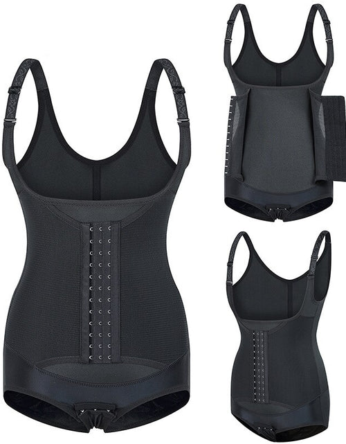 Load image into Gallery viewer, Open  Crotch Adjustable Shoulder Straps Waist Trainer Boysuit Shapewear
