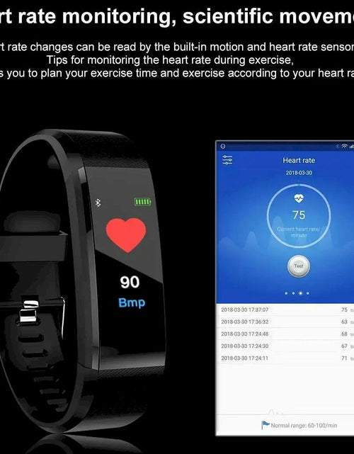 Load image into Gallery viewer, Smart Fitness Tracker Watch with Heart Rate &amp; Blood Pressure Monitor
