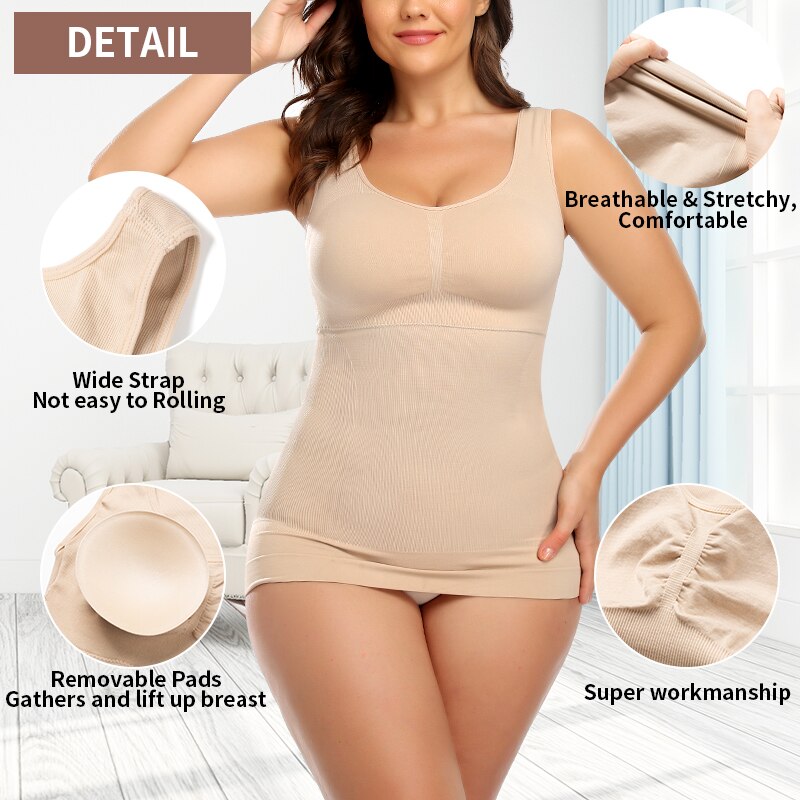 Cami Tank Top Body Shaper Vest Corset Shapewear