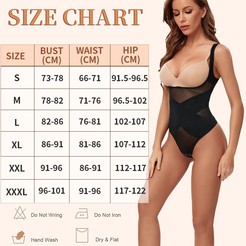 Mesh Thongs Bodysuit Shapewear Women Seamless Full Body Shaper Waist Slim Tummy Control Underwear Flat Belly Underbust Corset