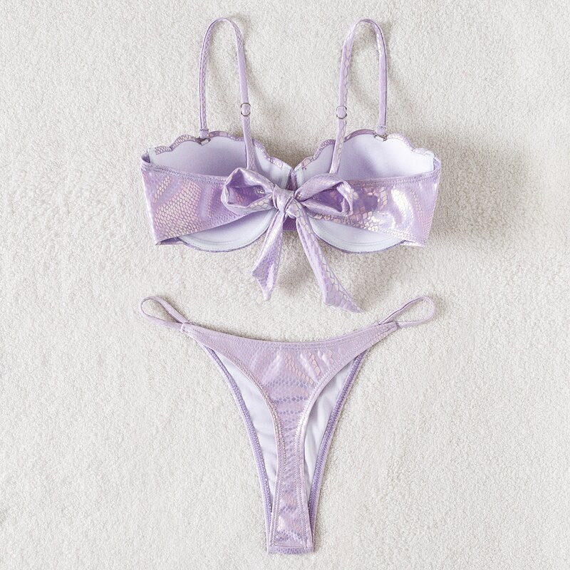 Glitter Bombshell: Make a Statement with our Sexy Push Up Bikini