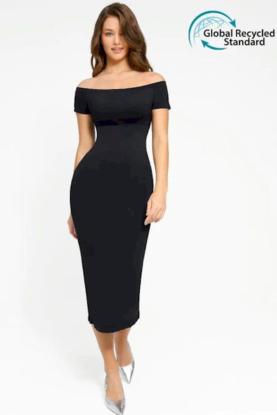 Sculpted Sophistication: Waist-Enhancing Slit Hem Dress