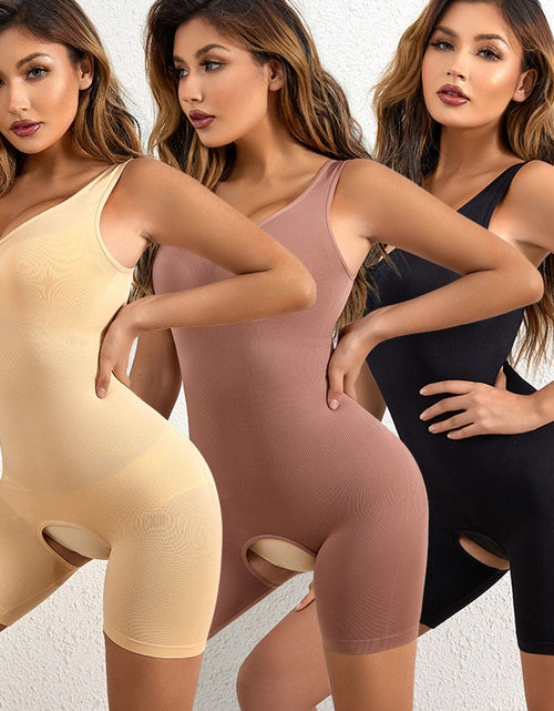 Load image into Gallery viewer, Seamless Bodysuit Shapewear Body Shapers Open Crotch Panties
