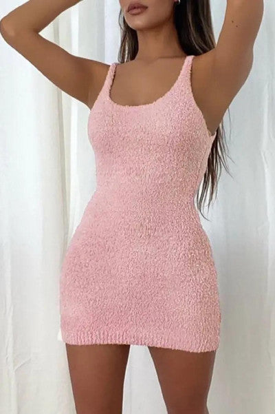 Sleek and Sexy Pink Mini Dress and Outerwear Set Plus Sizes Available