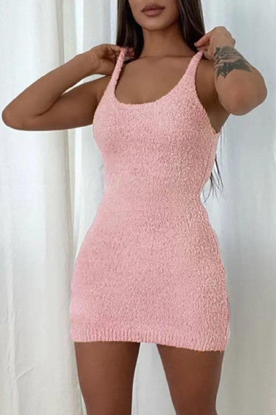 Sleek and Sexy Pink Mini Dress and Outerwear Set Plus Sizes Available