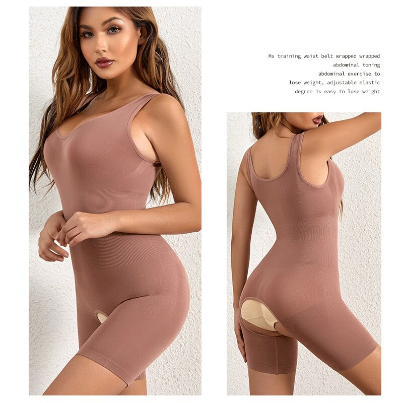 Seamless Bodysuit Shapewear Body Shapers Open Crotch Panties