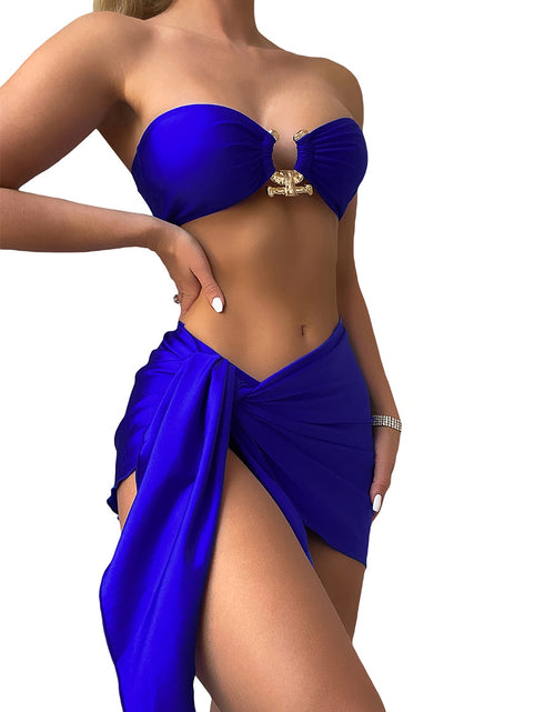 Load image into Gallery viewer, Dive into Boldness: Make Waves with our Sensational 3pcs Bikini Set!
