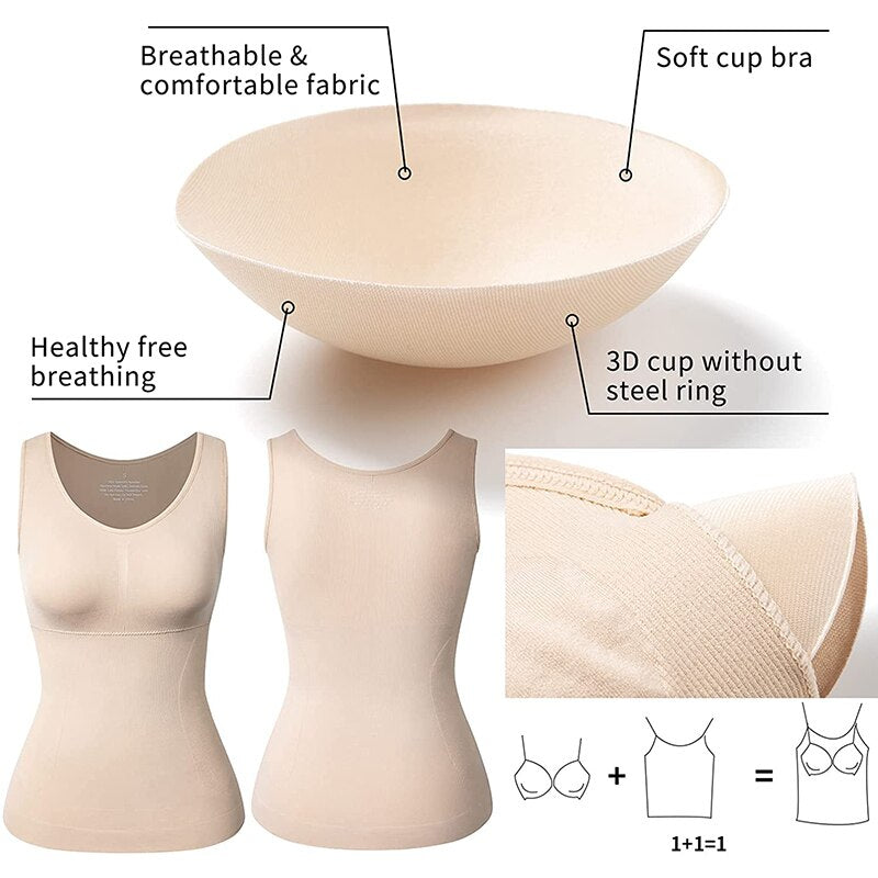 Seamless Shapewear Bodysuit for Women Tummy Control Butt Lifting Body Shaper Smooth Invisible Slimming Underwear with Pads