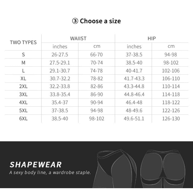 Body Shaper Control Panties Women Shapewear  Butt Lifter No Pad Plus Size XS-6XL Lingerie Hip Lifting Charming Curve Shapers