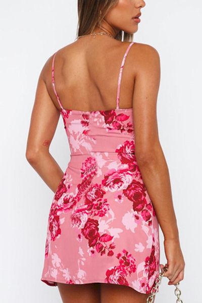 Load image into Gallery viewer, &quot;Stay Comfy, Stay Chic: Rock the Flower Print Trend with our Slight Stretch Mini Dress!
