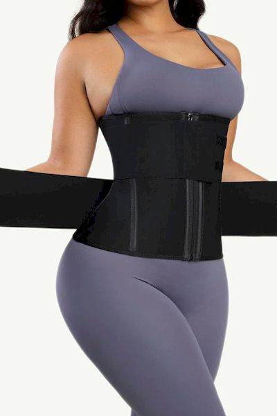 Hourglass Allure: Steel Boned Double Layer Tummy Control Waist Trainer