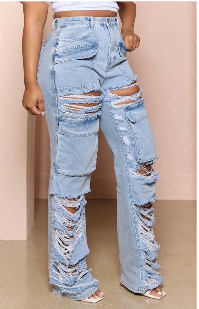 Load image into Gallery viewer, Non-Stretch Hole Pocket Straight Jeans: Timeless Fashion with a Modern Edge
