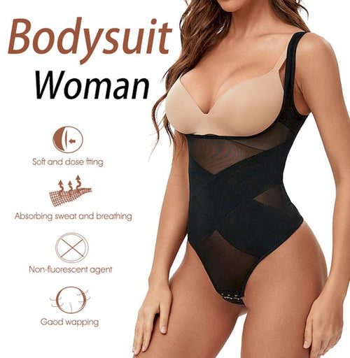 Load image into Gallery viewer, Thong Bodysuits Full BodyShaper Seamless Sexy Tummy Control Shapewear
