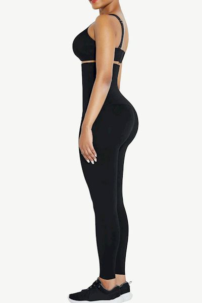 Enhanced Curves: 2-In-1 Black Waist Trainer Leggings for Hourglass Confidence