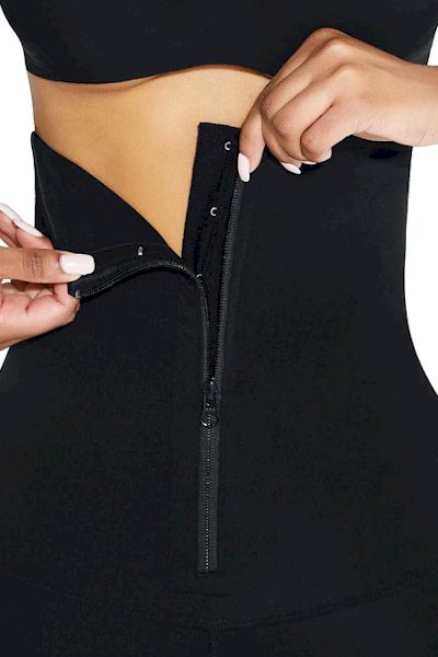 Enhanced Curves: 2-In-1 Black Waist Trainer Leggings for Hourglass Confidence