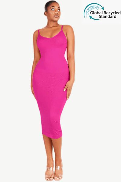 Elegance & Sustainability: Snatched Waistline in Spaghetti Strap Shaper Dress