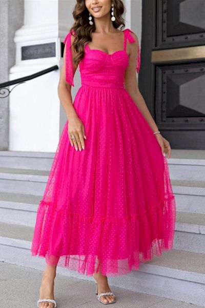 Load image into Gallery viewer, Exquisite Extra Small Inelastic Polka Dot Lace Up Maxi Dress
