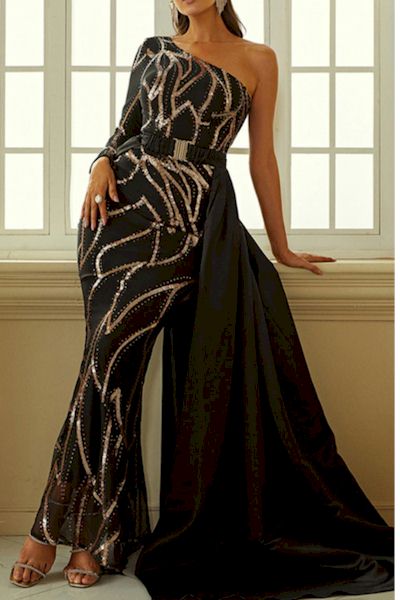 Load image into Gallery viewer, Exquisite Cape Dress: Be the Showstopper
