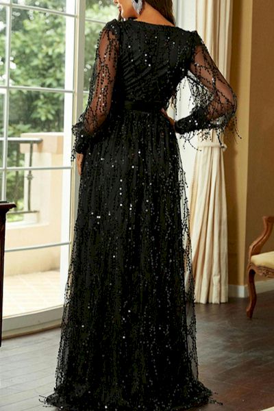 Load image into Gallery viewer, Elegance in Motion: Sequin Maxi Evening Dress for a Stunning Entrance
