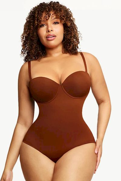 Sculpted Sophistication: Premium Cupped Panty Shaping Bodysuit for Curves