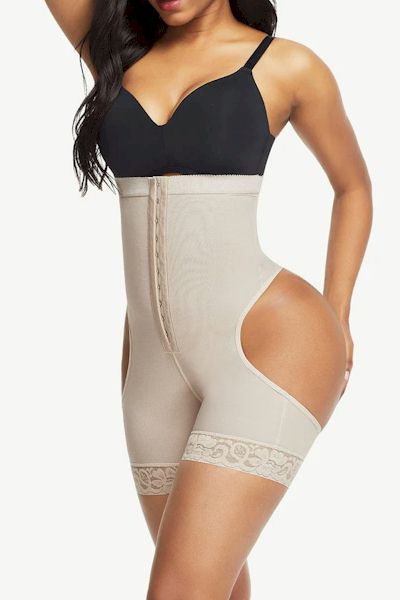 Sleek Confidence: High Waist Open Butt Shapewear Shorts for All-Day Elegance