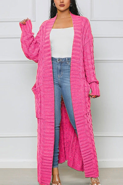 Load image into Gallery viewer, Fashionable and Sophisticated Plus Size Long Cardigan Sweater
