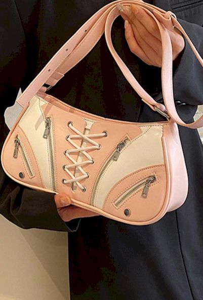 Contrast Color Chic: Elevate Your Style with our Exquisite Zip-Up Crossbody Bag