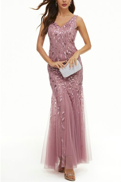 Load image into Gallery viewer, Opulent Elegance Pink Maxi Gown
