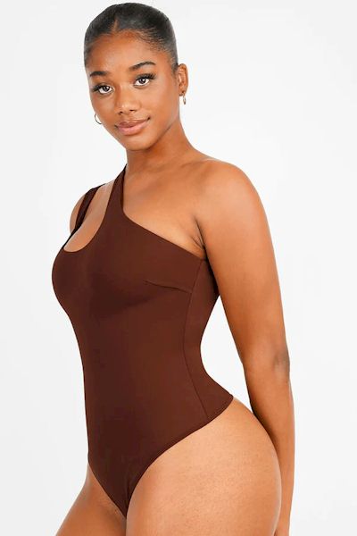 Load image into Gallery viewer, One-Shoulder Cut Out Shapewear Bodysuit: Elegance and Comfort in One
