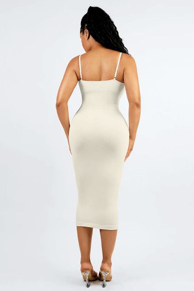 360° Confidence Chic: Seamless Eco-Friendly Midi Dress with Waist Control