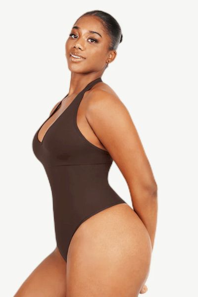 Load image into Gallery viewer, Luxury Sculpting: Premium Fabric Hanging Neck Bodysuit for Silhouette
