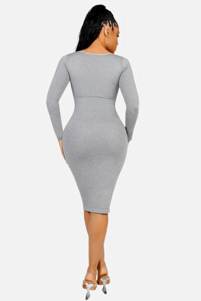 From Day to Night: Seamless Square Neck Shaper Dress for Effortless Style